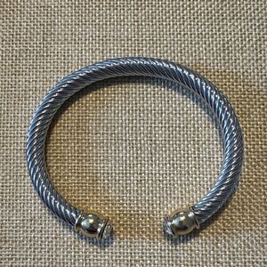 Silver Twisted Cable Cuff Bracelet
